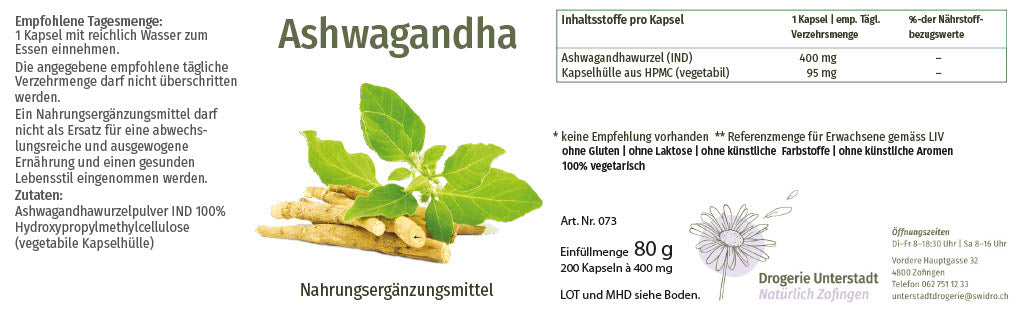 SWIDRO ASHWAGANDHA 200 STK