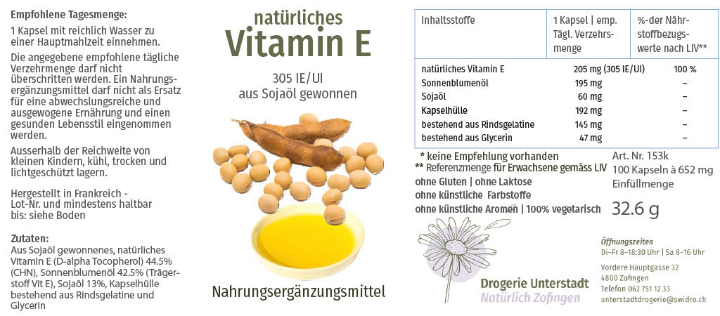 SWIDRO VITAMIN E 300UI 100 STK