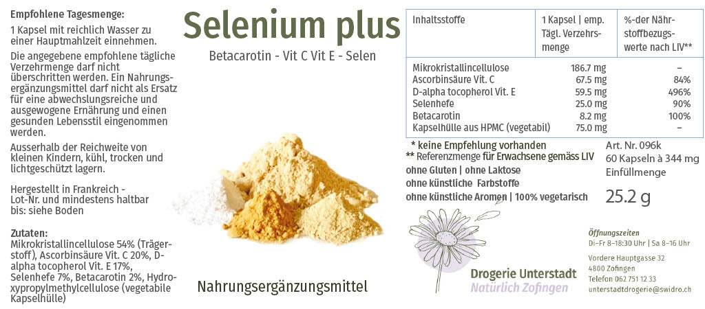 SWIDRO SELENIUM PLUS 60 STK