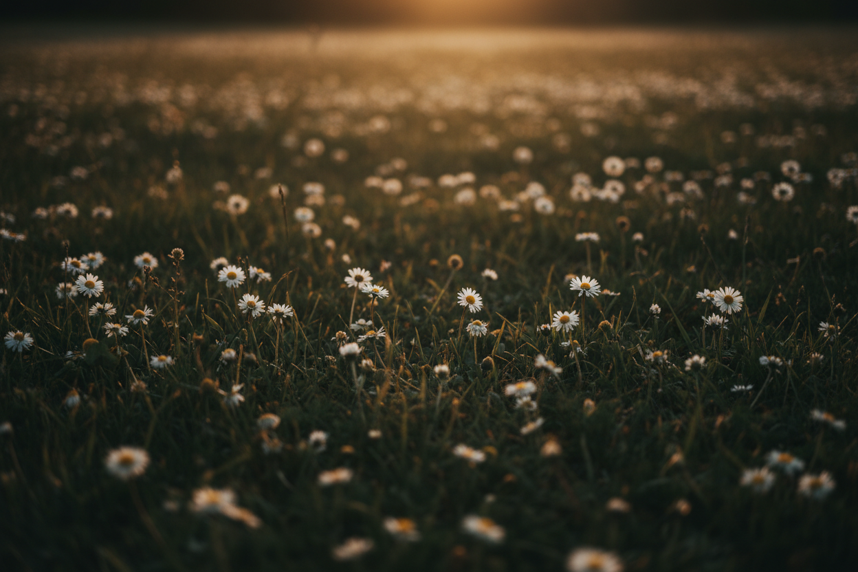 Gänseblümchen Wiese – Golden Hour